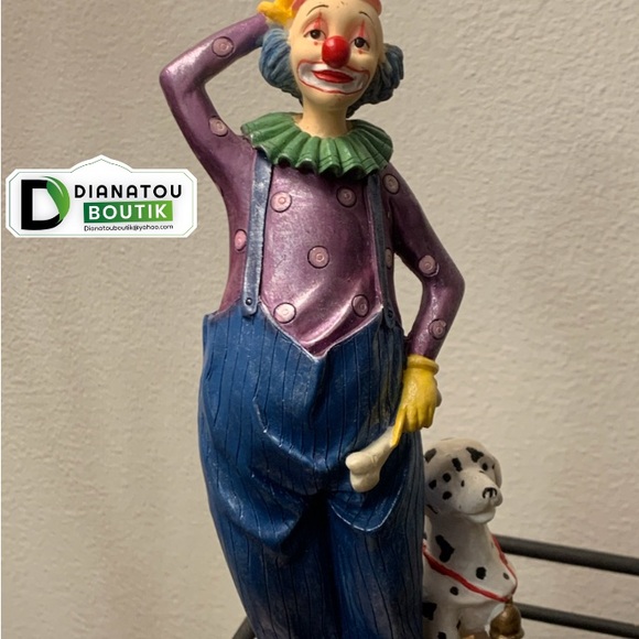 Clown Figurine With Dalmatian Dog Herco Gift Professional 7 1/4” Tall - Picture 1 of 8